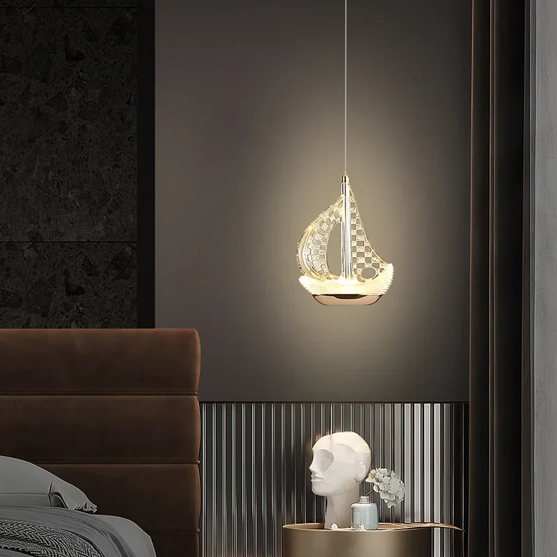 Modern dining room pendant lamp gold boat art Lighting kitchen bar stair bedside table lamp living room hall Smart chandeliers