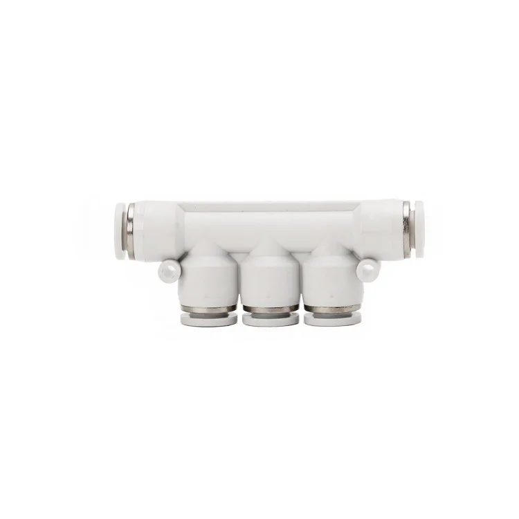 PK Type 5-Way Quick Plug Pneumatic Coupler, White Air Hose Fitting PK4-PK12 for Compressor & Industrial Machinery