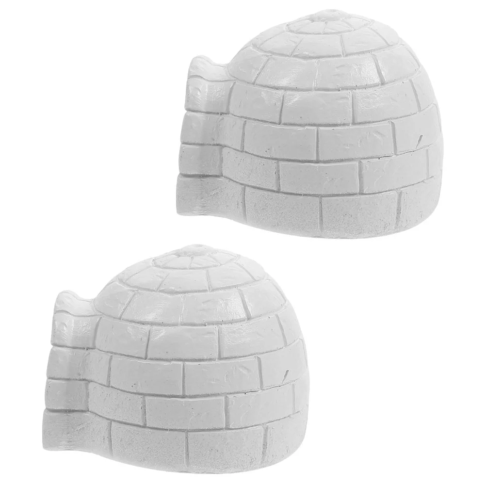 

2 Pcs Mini Igloo Decorative Ice House Model Decoration Igloos Figurines for Statue Photo Ornament Xmas