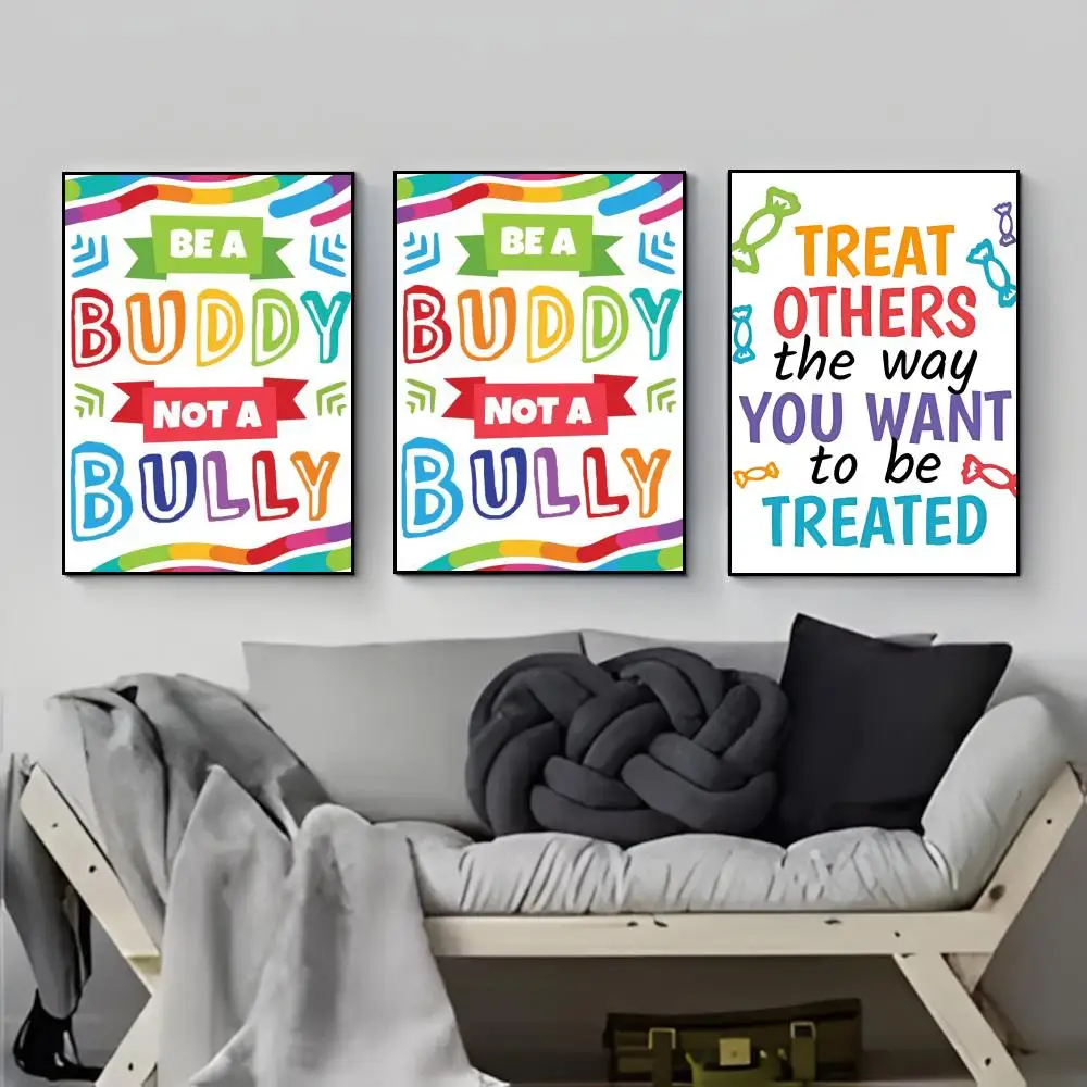 Positive Kid Classroom Wall Picture Poster Poster HD  Waterproof Wall Sticker Bar Living Room Decor Gift