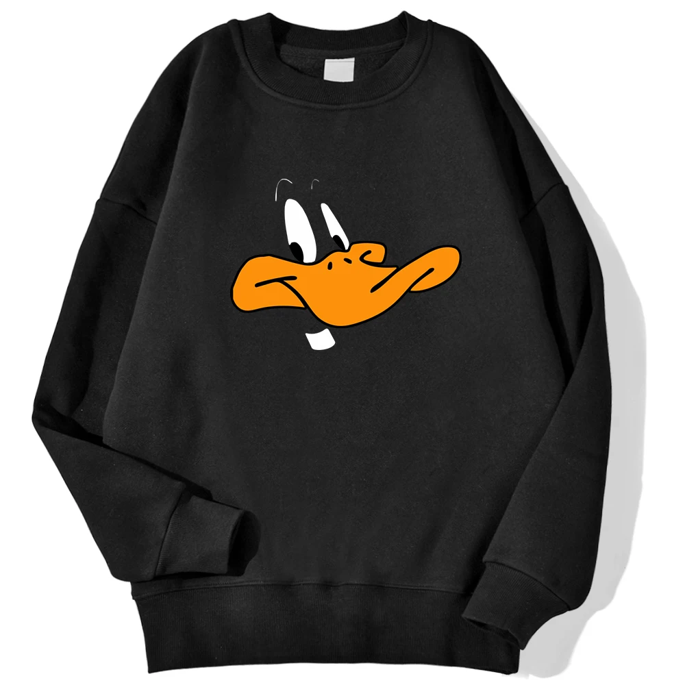 Cartoon Duck Personality Pattern Printing Woman Hoody Hip Hop Oversize Sweatshirt Cartoons Soft Hooded Warm Autumn Sportswears