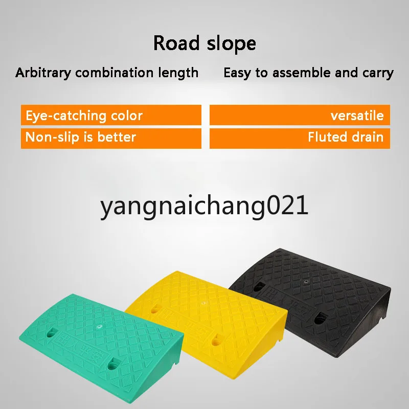 50*22*4cm Plastic PVC Road Slope Ramp Pad Portable Car Step Uphill Triangle Mat Curb Rubber