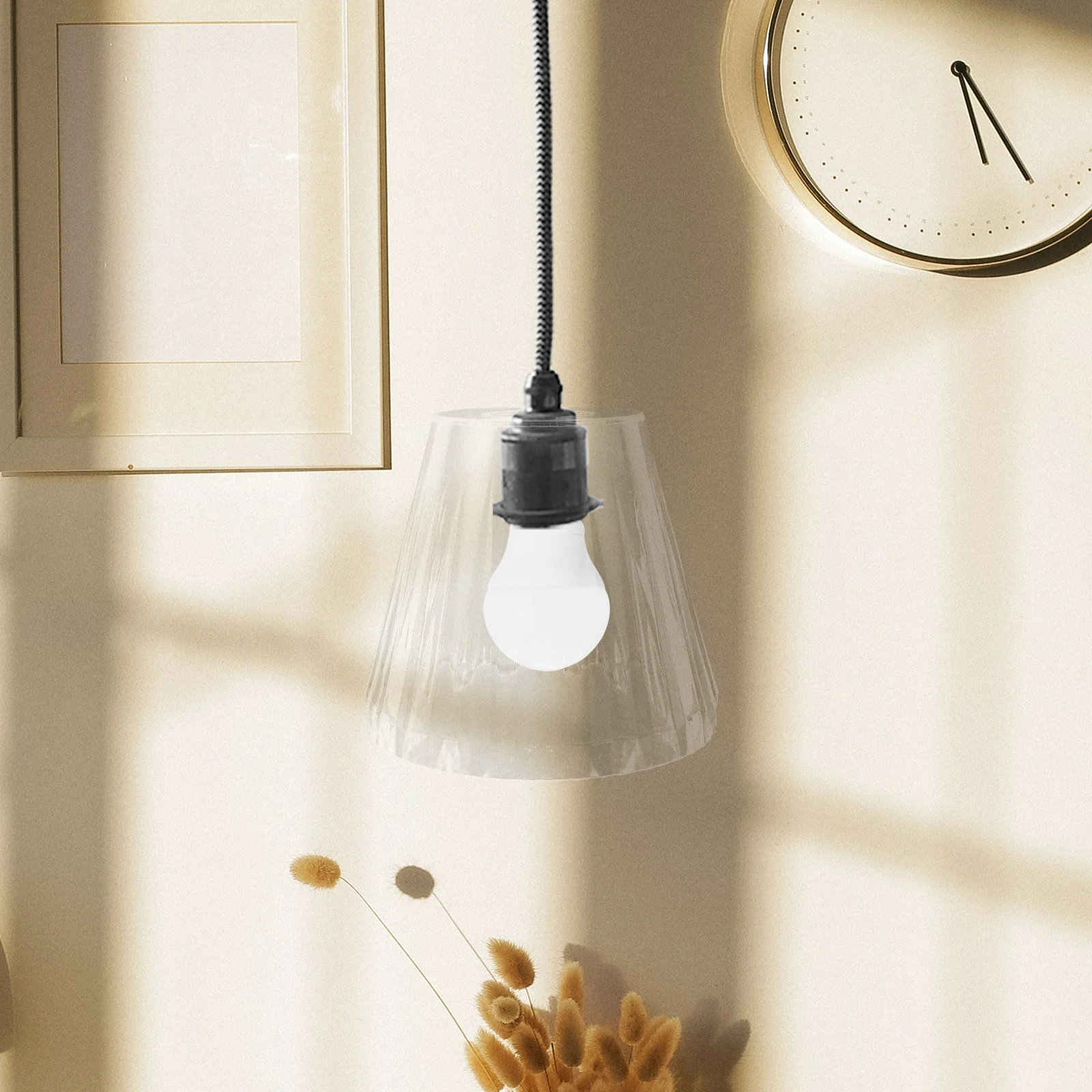 Acrylic Lamp Shade Transparent Plastic Replacement For Pendant Ceiling E27 Hanging Light Living Room Bedroom