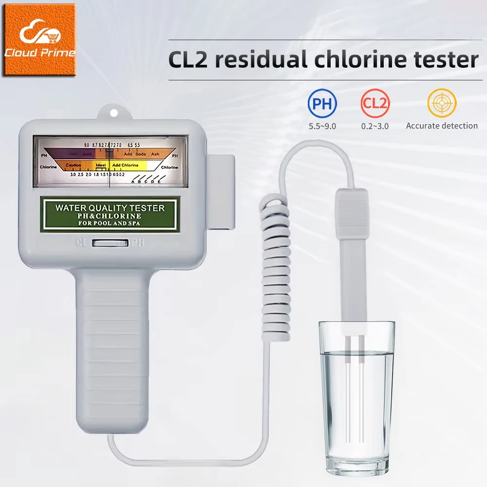 2 In 1 Chlorine Detector PH & CL2 Meter Swimming Pool Spa Chlorine Monitor Tester Aquarium Hot Spring Water Quality Tester