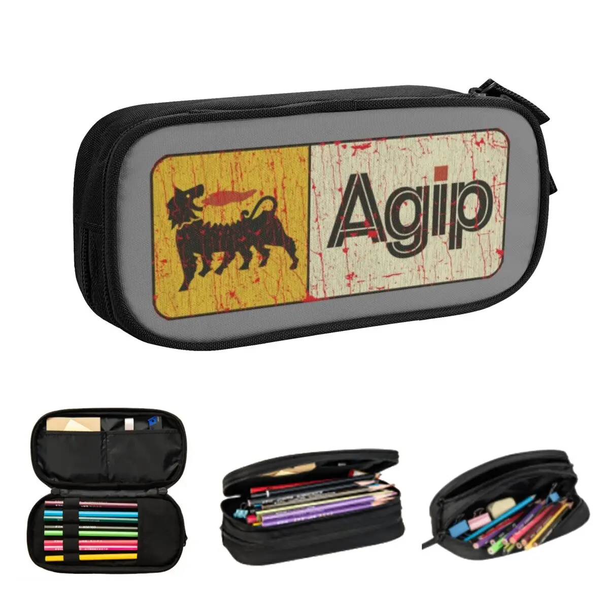 Azienda Generale Italiana Petroli (AGIP) Pencil Cases Big Capacity Pen Bags Pen Box Pencil Pouch For Boys Girl Stationery School