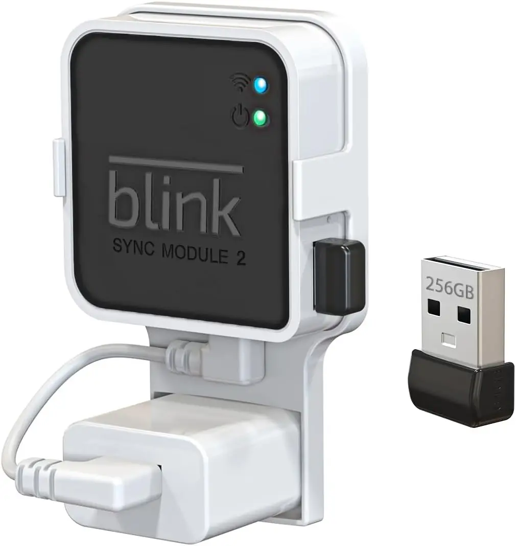 

USB-флеш-накопитель емкостью 256 ГБ для системы безопасности Blink, совместим с модулем синхронизации 2, включает в себя настенный кронштейн и короткий кабель для подключения.