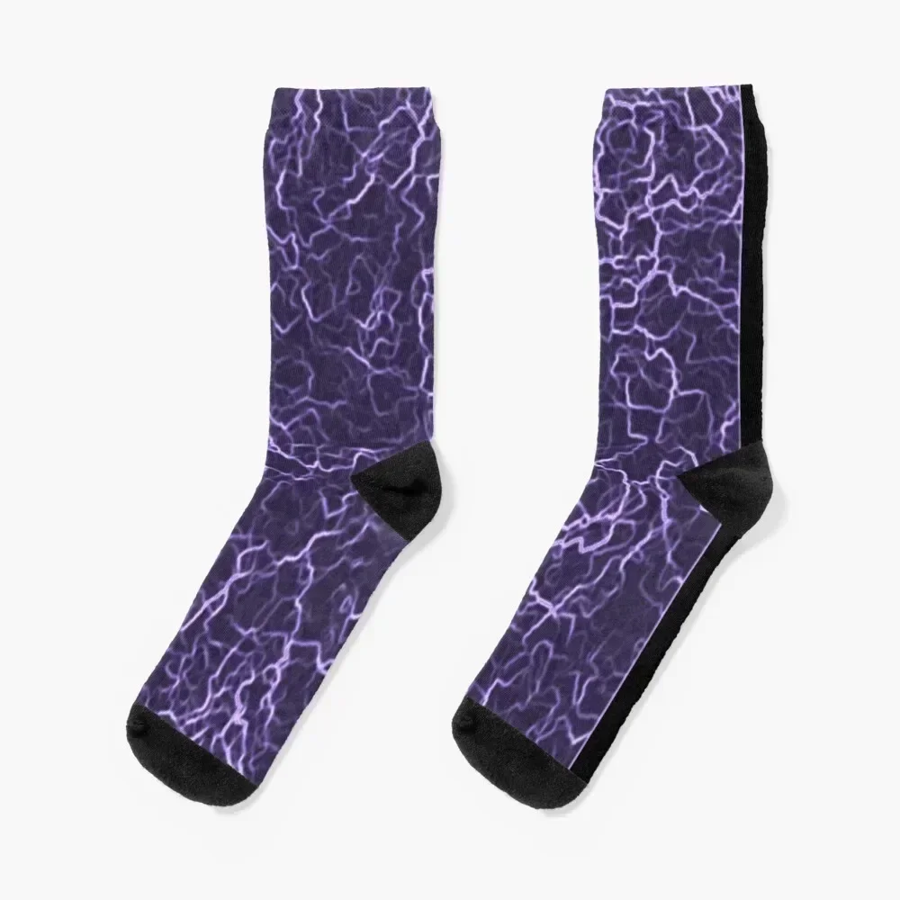 

Purple Lightning Socks Christmas sheer cool Children's Men's Socks Women's