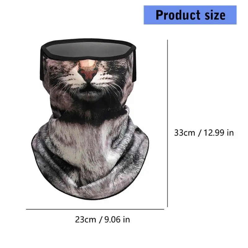 غطاء وجه بطباعة وجه حيوان 652F للأنشطة الخارجية لركوب الدراجات والتزلج يوفر حماية ممتازة من الشمس والرياح