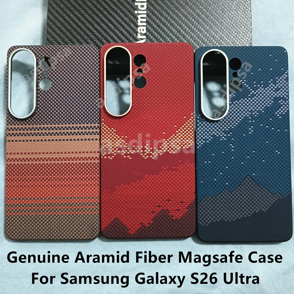 

Genuine Aramid Carbon Fiber for Magsafe Case for Samsung Galaxy S26 Ultra Thin Hard Starry Sky Sunset Magnetic Wireless Cover