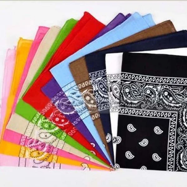 New Fashion Pirnted Cotton Hip Hop Head Scarf For Women Men Bandana Square Scarf Paisley Bicycle Sports Headband Headwear