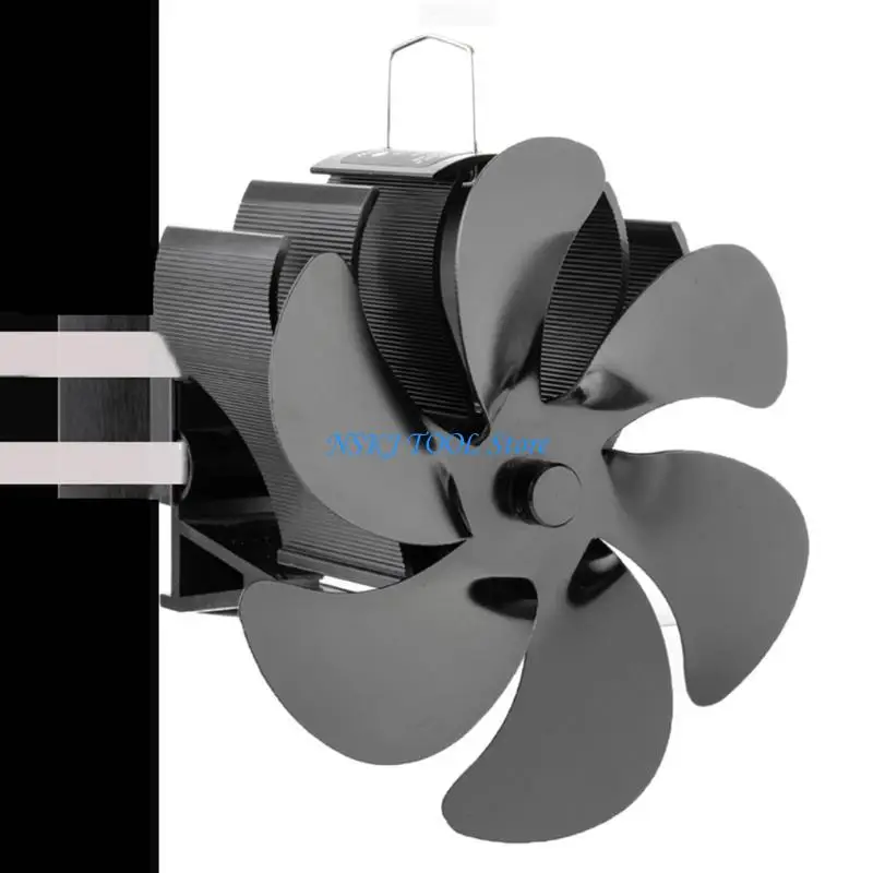 L8RC مروحة موقد تعمل بالطاقة الحرارية ذات 6 شفرات لتدفق هواء أكبر صديق للبيئة