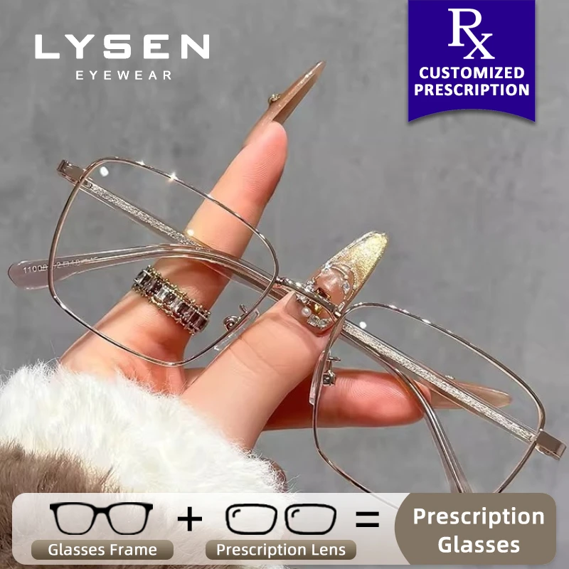 

LYSEN Rectangular Women Myopia Photochromic Glasses Anti Blue Light Prescription Optical Glasses Progressive Reading Eyeglasses