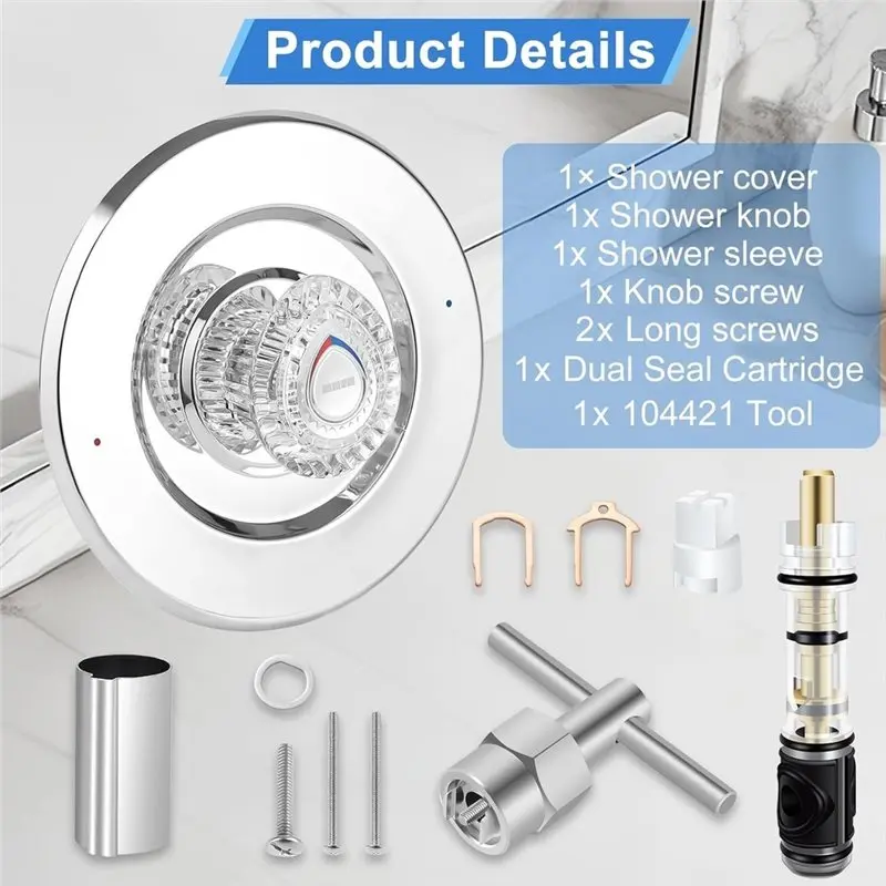 HOT-For Moen T470 Chateau Shower Trim Kit,With Replacement Cartridge, 104421 Removal Tool, And Escutcheon