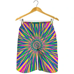 Cool Shiny 3d Printed Shorts For Men Colorful Pattern Striped Short Pants Street Rainbow Colors Pixels Loose Short Trousers