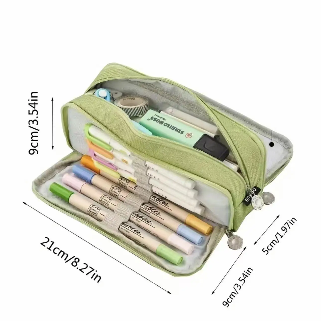 Stationary Pen Storage Bag Pen Pencil Bag Multi Layer Large Capacity Cosmetic Travel Storage Bag Simple Plaid Pencil Case image 5