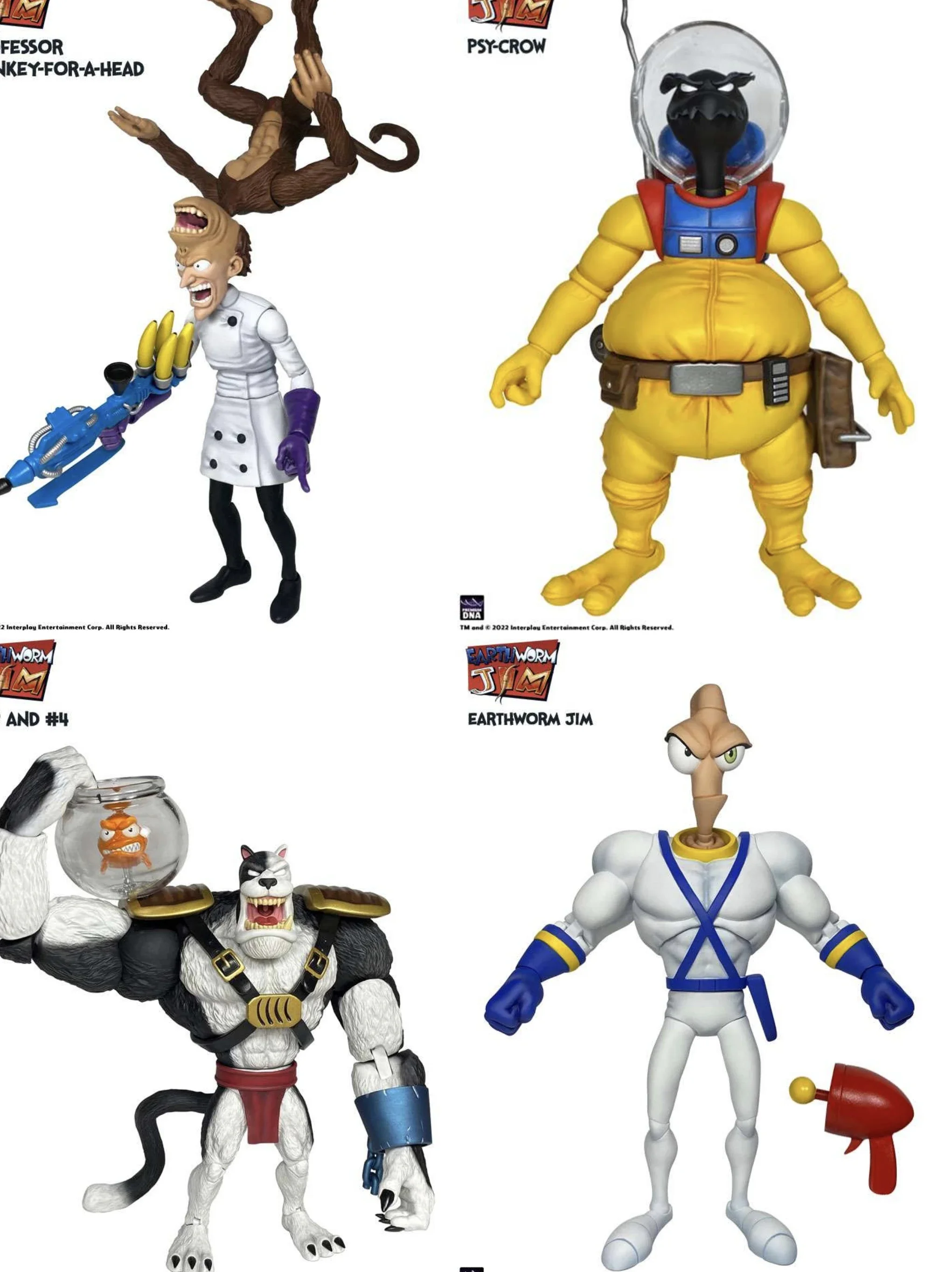 Premium DNA Earthworm Jim Wave 1 Earthworm Jim Snot Worm Body Jim Heads Pack Psy-Crow Bob Action Figures Collectible Toys Gifts