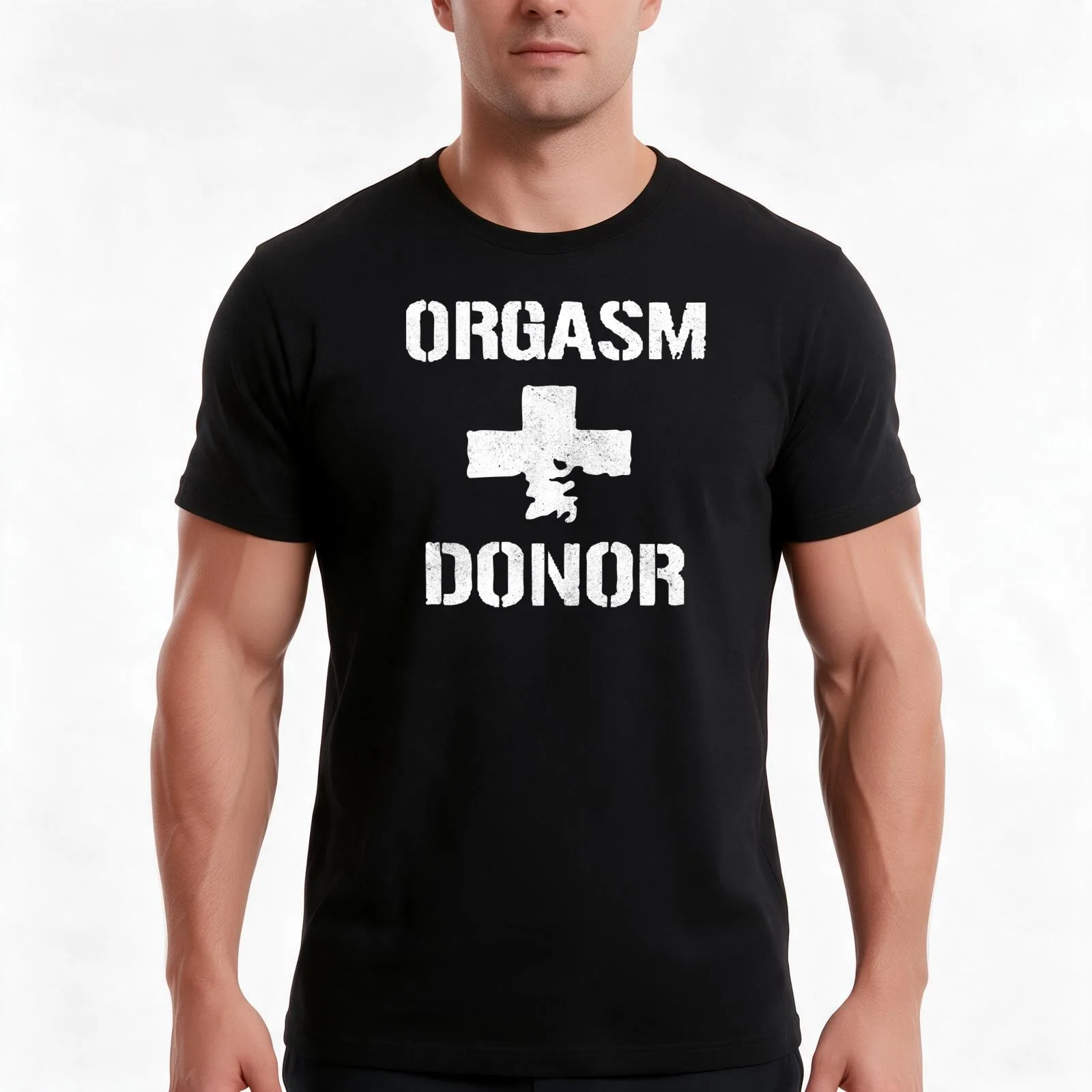 Orgasm Donor T-Shirt, Summer Casual Cotton Tee, Oversized Streetwear Tops, Vintage Graphic Print, Loose Fit Short Sleeve