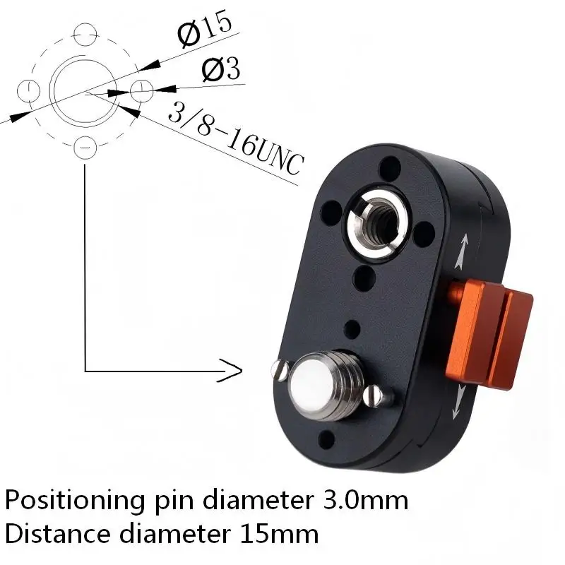 KUANJIE QRP-44 3/8 Zoll Schraube M3 Positionierstift Mini-Feldmonitor Schnellwechselplatte für LCD-Monitor Magic Arm LED-Licht – Detail 1