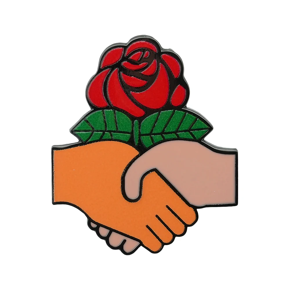 Insignia con logotipo de DSA, socialistas democráticos de América, unión, símbolo de acción colectiva de solidaridad e igualdad, Pin esmaltado