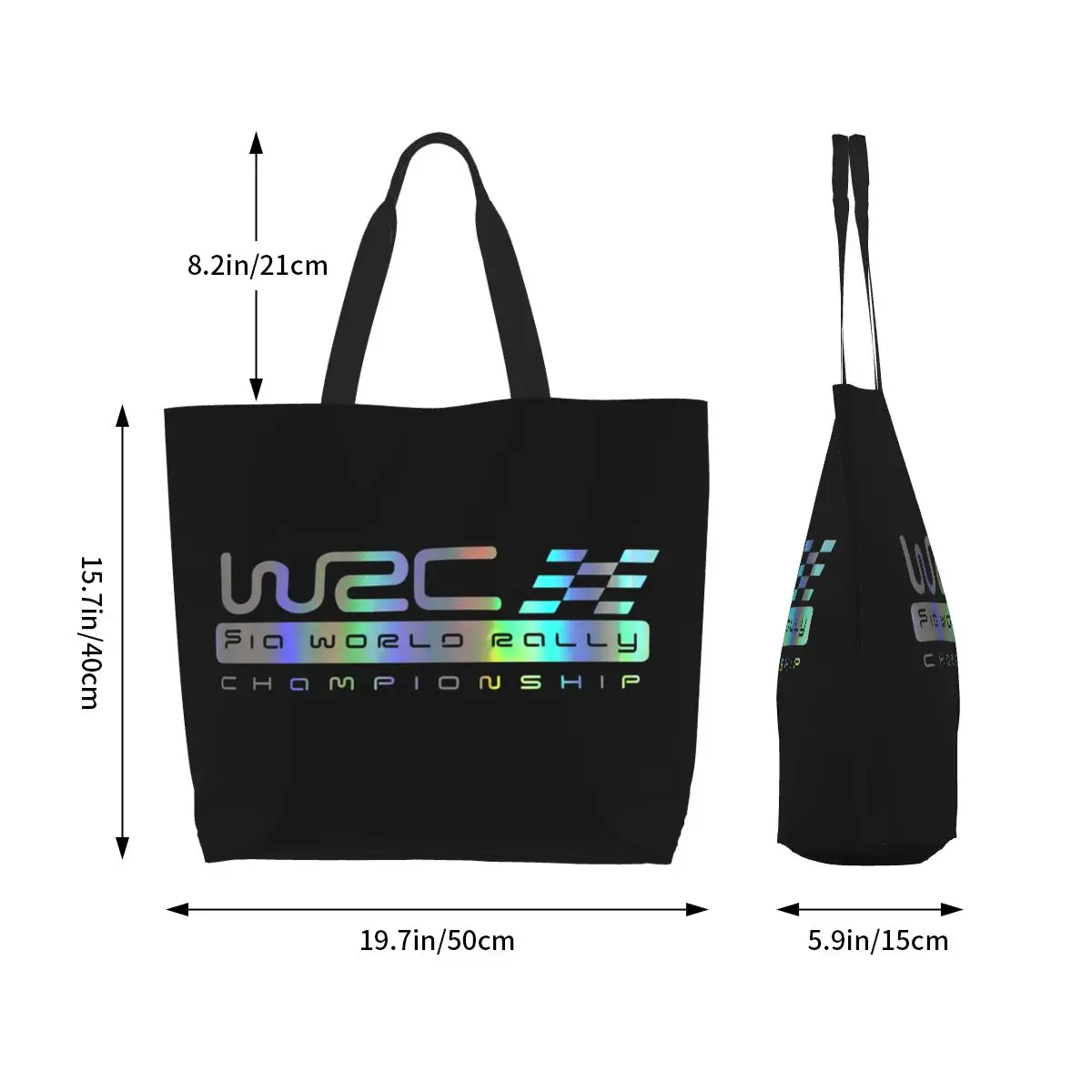 World Rally Championship WRC Shopping Tote Bag Canvas Large Capacity Shoulder Bags Shopper Grocery Handbag for Women