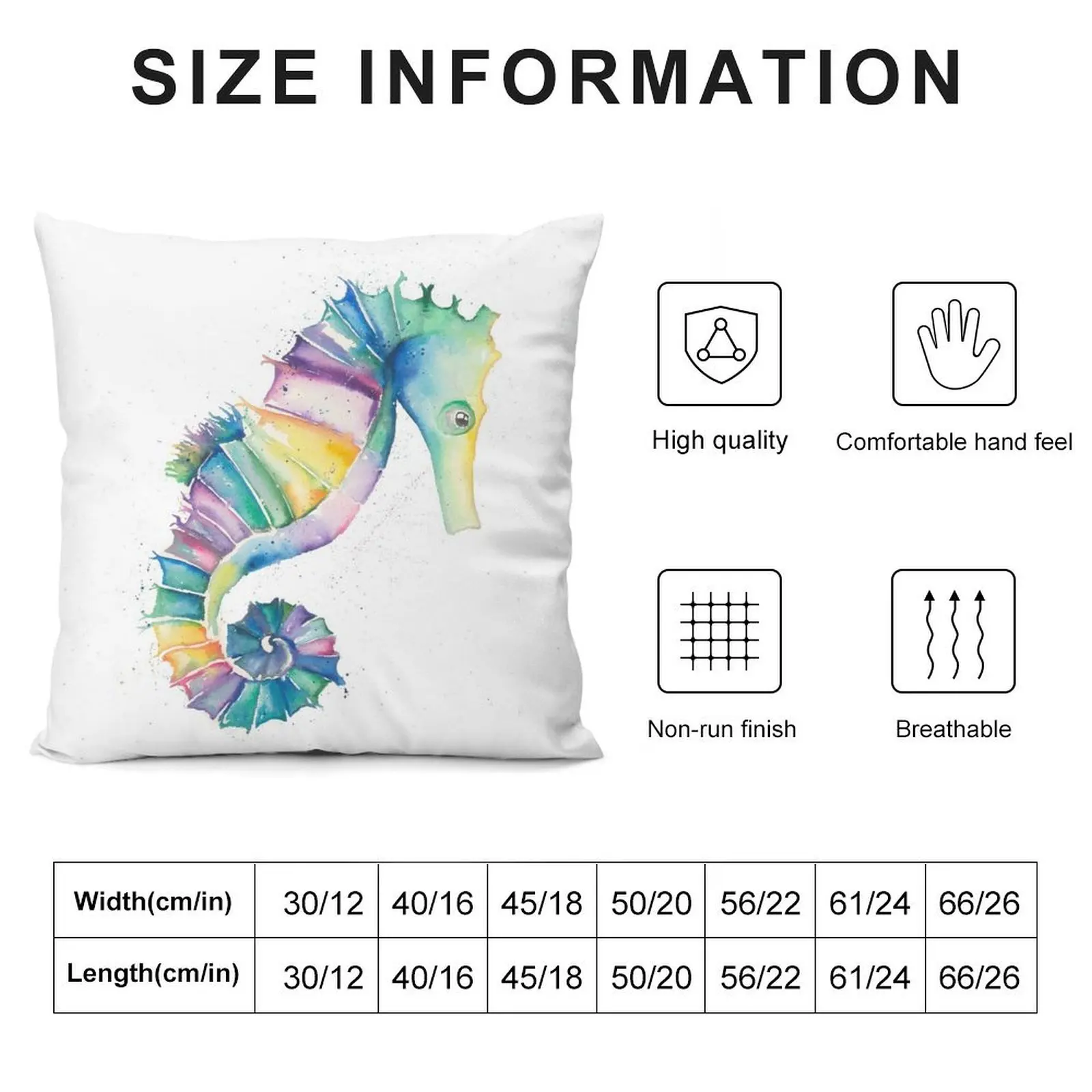 Rainbow Seahorse Throw Pillow luxury sofa pillows Luxury Cushion Cover Decorative pillowcase pillow