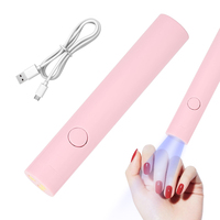 Handheld UV LED Nail Lamp with 2 Timer USB Rechargeable Portable Lamp for Manicure with 3 Beads for Fast Curing at Home Salon