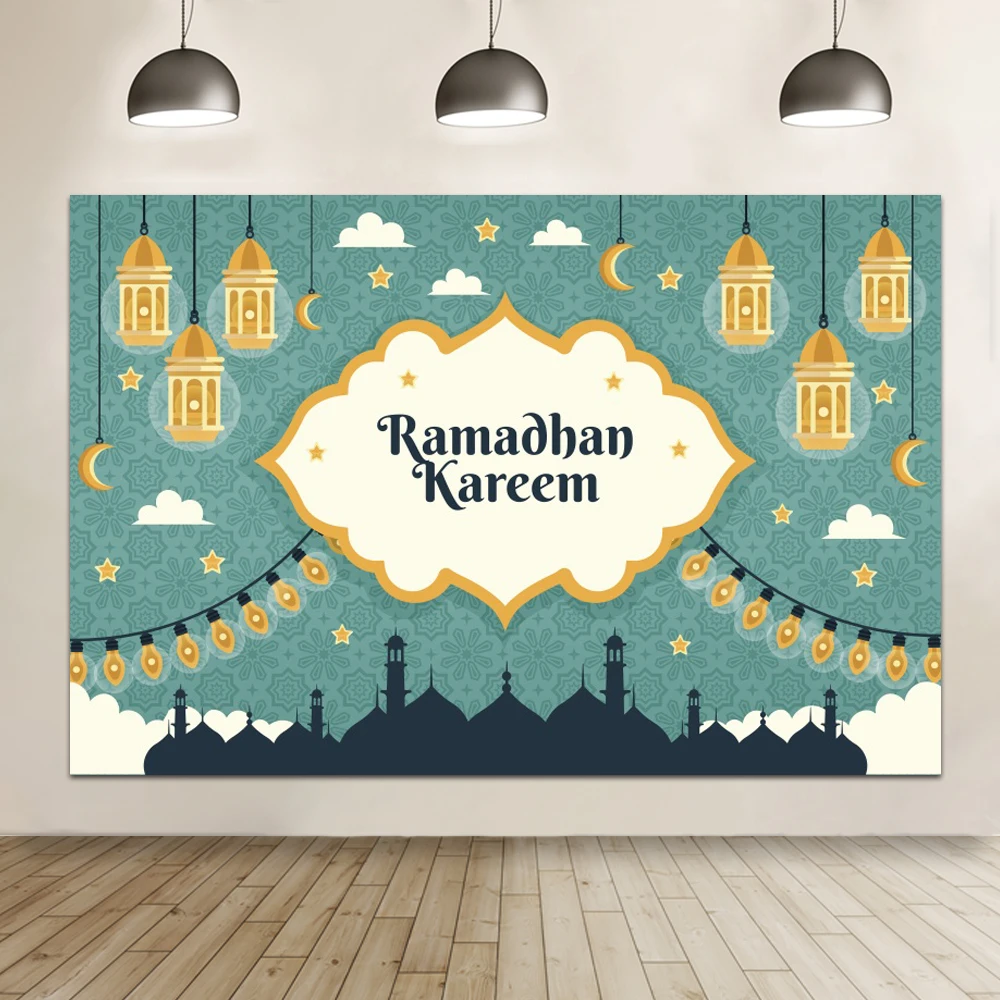 خلفية Laeacco-Eid مبارك للتصوير الفوتوغرافي ، رمضان ، الأضحى ، كريم ، فانوس ، ملصق حفلة ، خلفية ، مستلزمات استوديو الصور