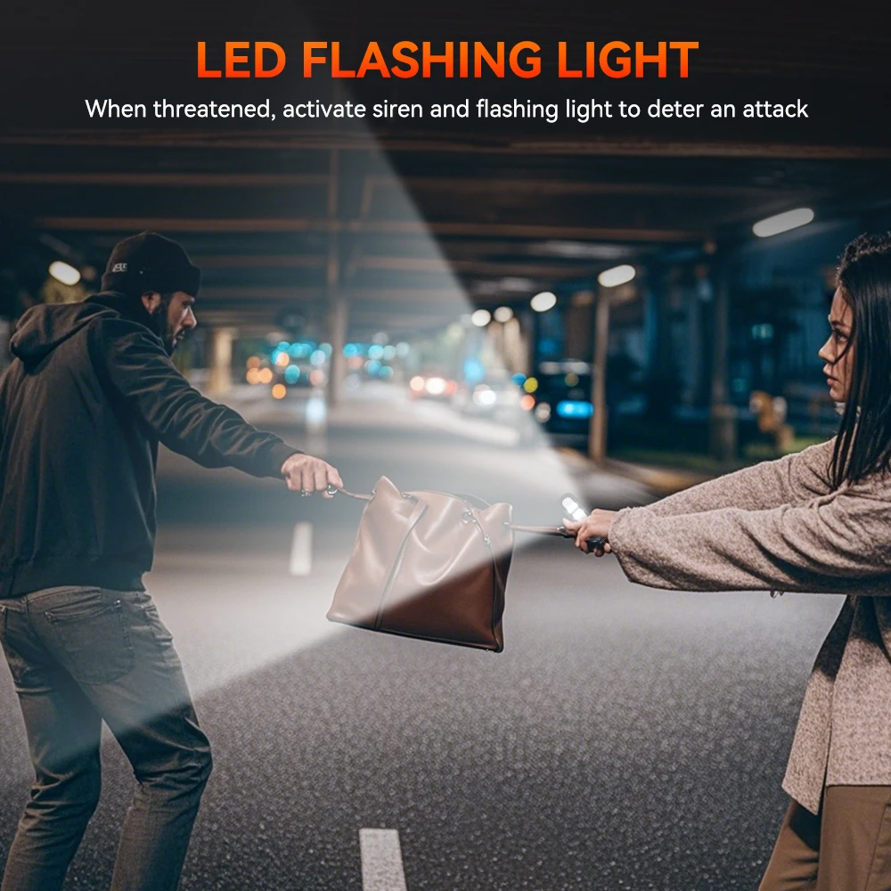 الدفاع عن النفس إنذار ضد الهجوم الدفاع الشخصي صفارة الإنذار 130 ديسيبل سلسلة المفاتيح المحمولة للنساء والأطفال وكبار السن #3
