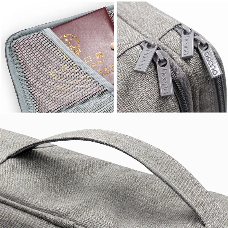 Document Storage Bag 3-layer Large Capacity Certificate Diploma File Contract Collection Important File Bag Organizer Storage