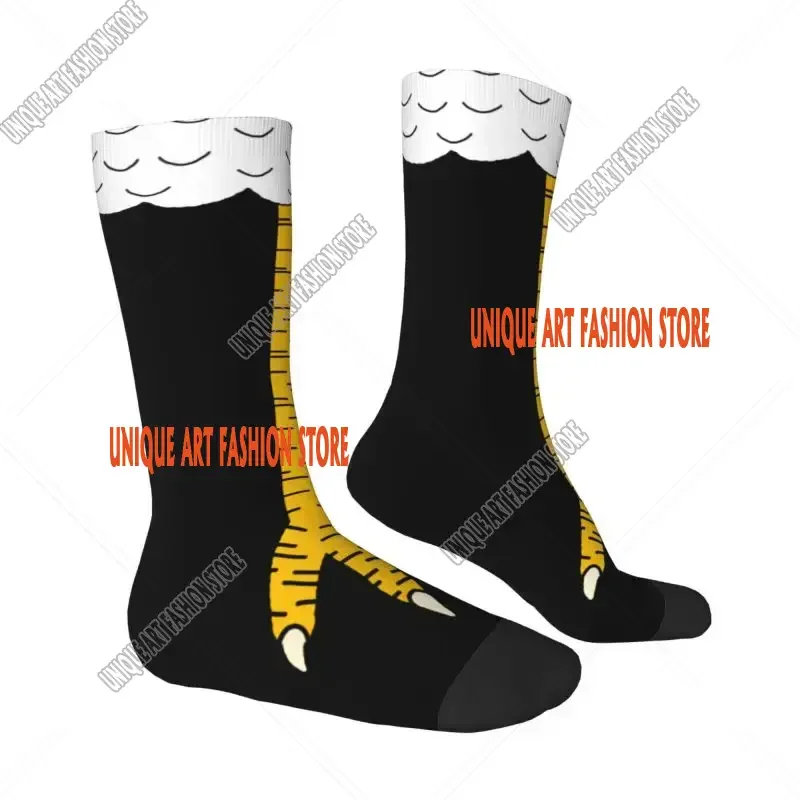 Cool Mens Funny Chicken Legs Crazy Socks Unisex Breathable Hip Hop Comfortable Non-Slip Funny Animal Paws Crew Socks