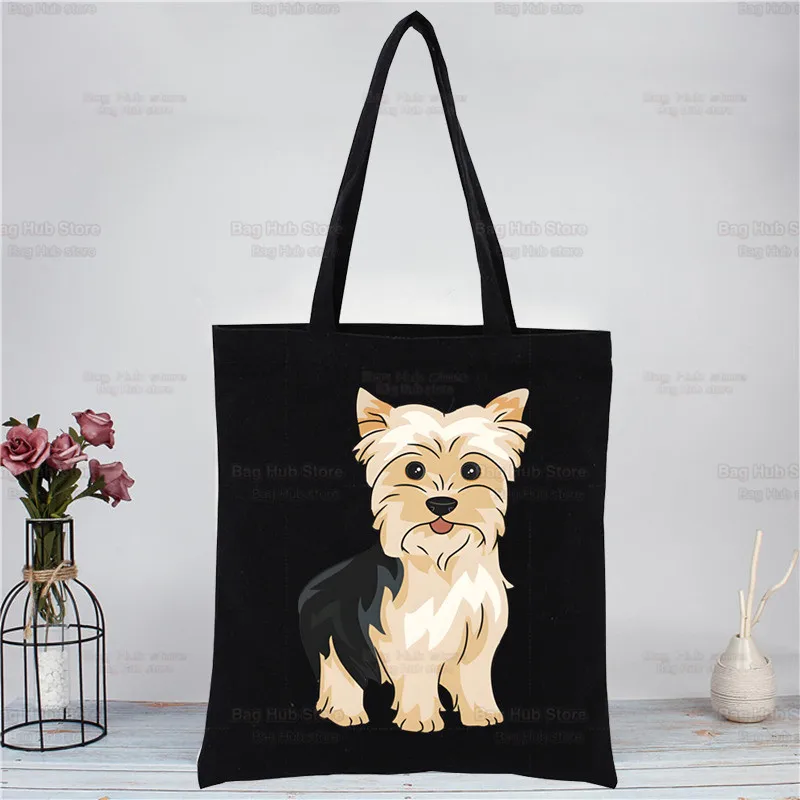 A vida é melhor com uma Sacola Cairn Terrier para as Mulheres, Bolsa de Compras Eco, Bolsa de Ombro Grande, Bolsa de Compras Dobrável