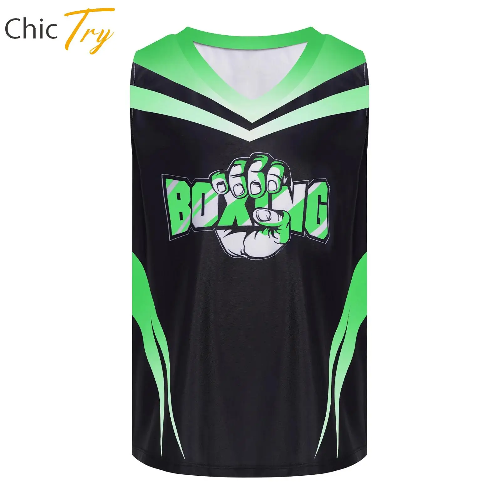 

Boys Quick-drying Boxer Vest Boxing Training Workout Clothes Sleeveless Moisture-wicking Tank Top for Halloween Cosplay Party
