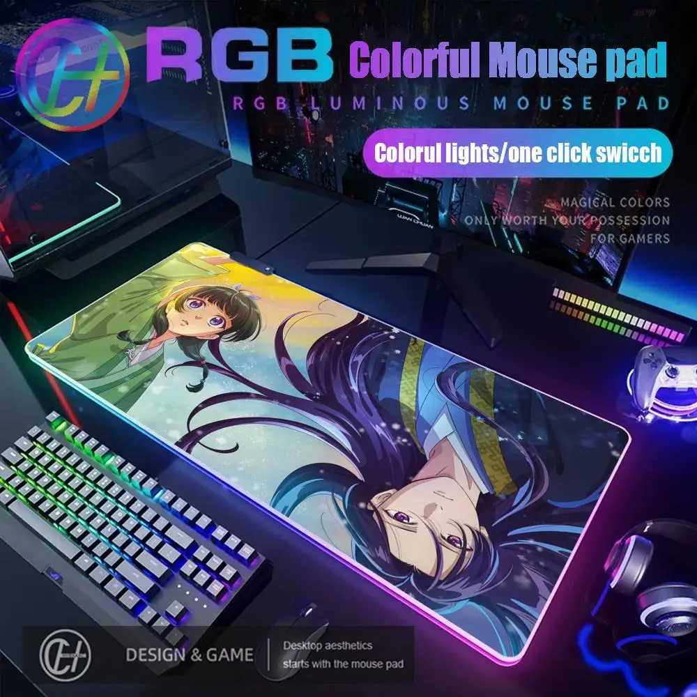 The Apothecary Diaries Maomao Mouse Pad RGB Gaming Desk Mat HD Gamer Large LED Light XXL HYBXAXC MousePads PC Computer Carpet