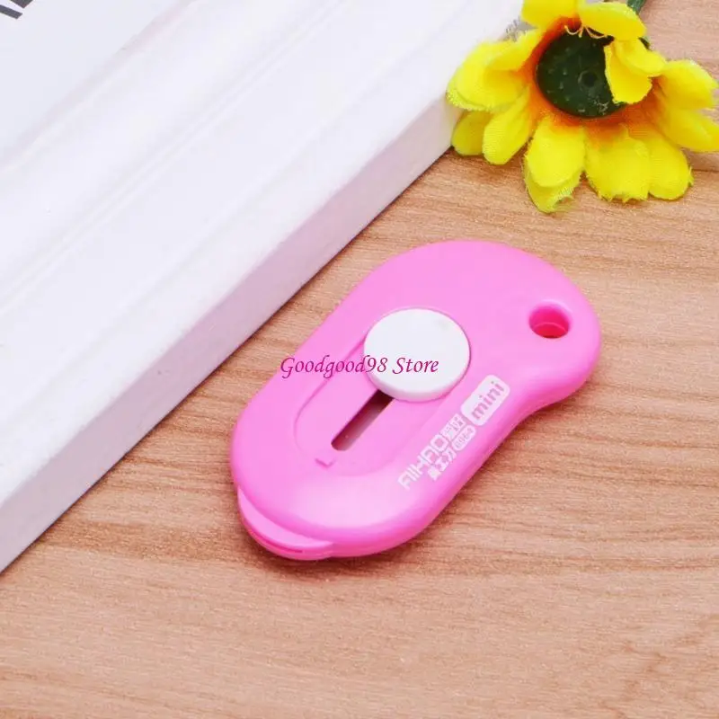 Mini cuchillo bolsillo retráctil, cortador caja, abrecartas para oficina