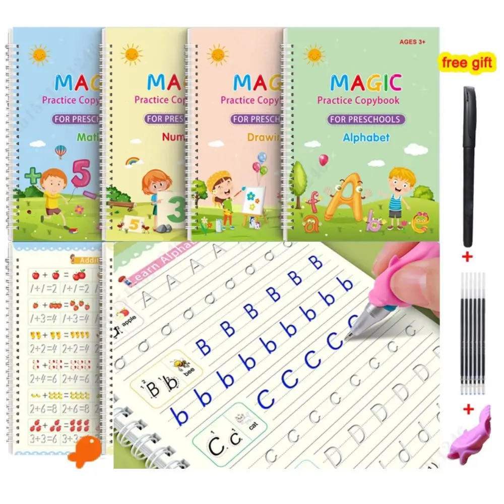 English Groove Magic Practice Copybook Children's Book Learning Numbers Letters Alphabet Calligraphy Writing Exercise Books Gift