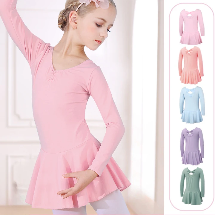 

Kids Autumn Cotton Leotard Ballet Rhythmic Gymnastics Dress Long Sleeve Dance Leotard Tutu Dancewear Ballerina Clothes for Girls