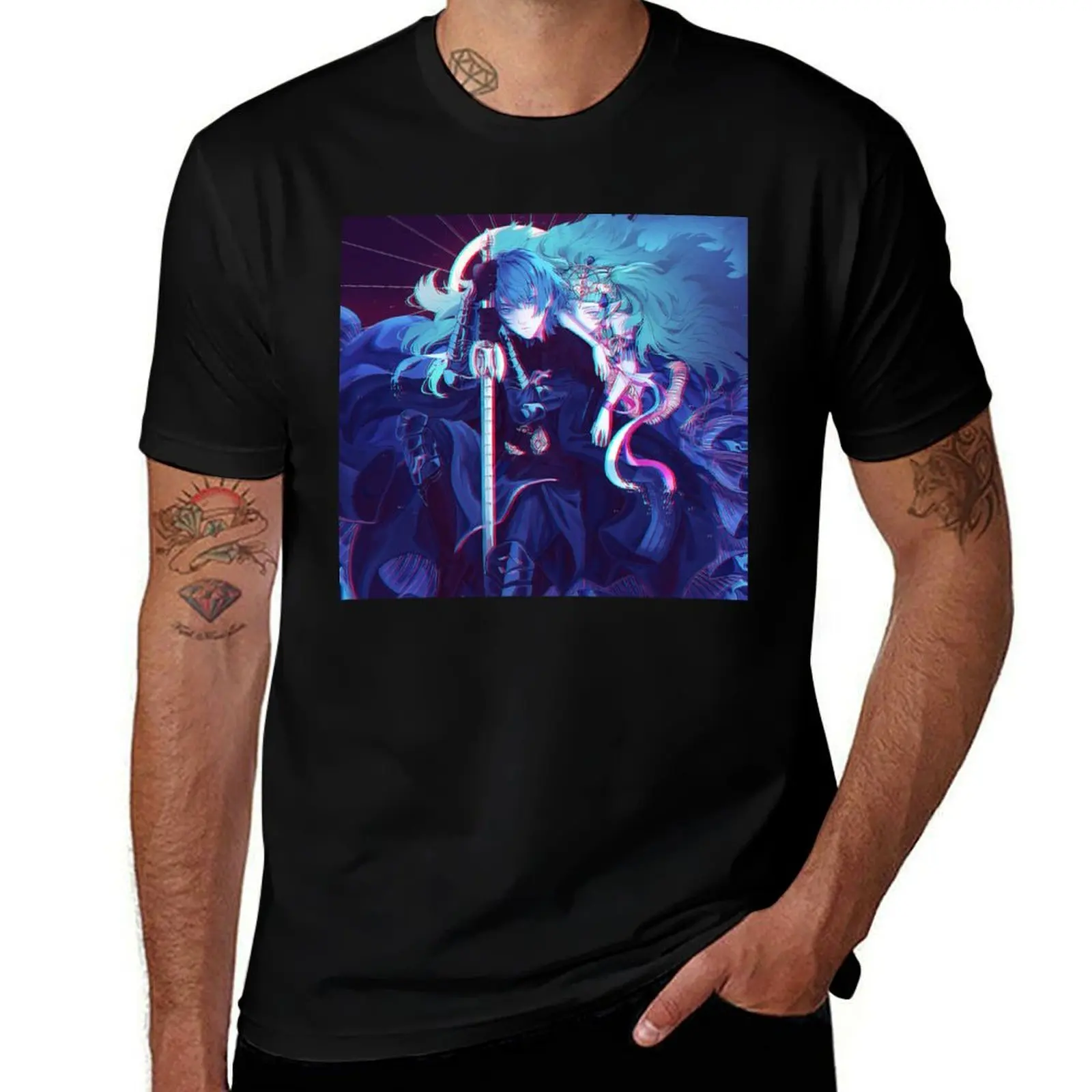 Футболка с принтом Neon Lights Byleth & Sothis из игры Three Houses, для работы на открытом воздухе, с короткими рукавами