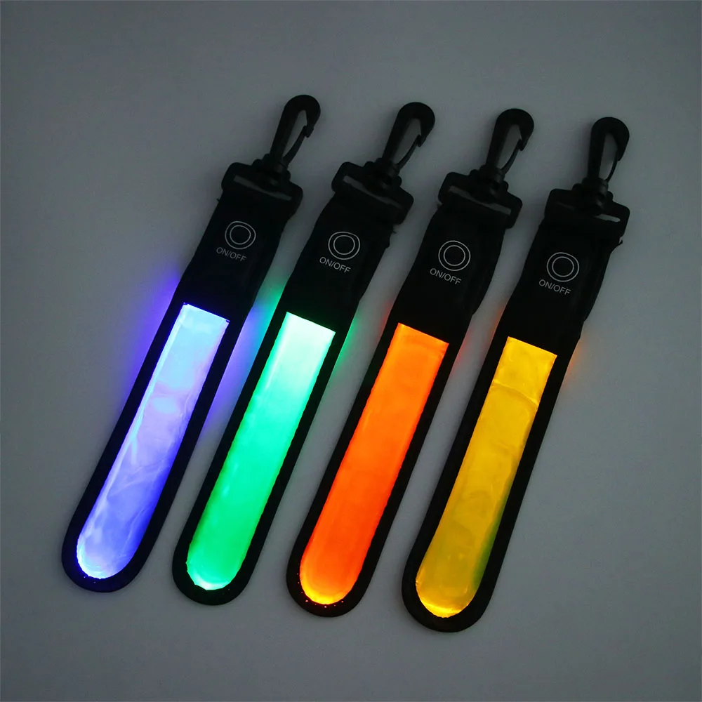 LED Light Reflective Belt Strap Reflective Lighting Pendant Decor Sports Safety Bag Pendant Night Outdoor Accessories