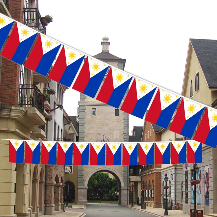 EOODLOVE 20pcs/set Philippines Flag 14x21cm Polyester Flag for Sports School Party Decoration