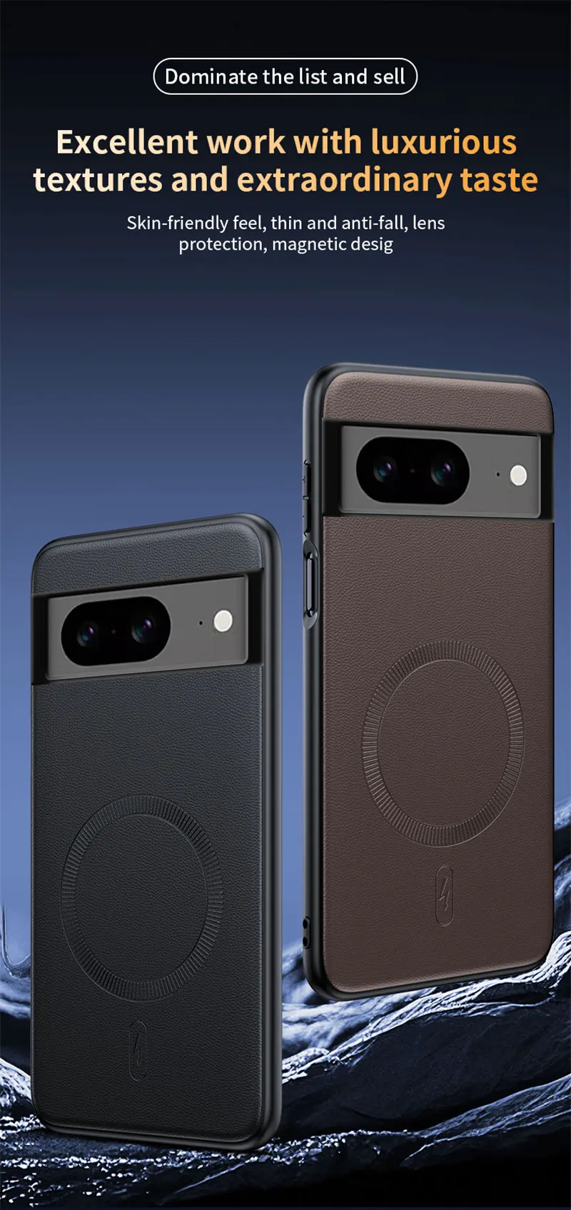 Für Pixel 8a Hülle Magnetische Leder-Schutzhülle Für Google Pixel 8a Anti-Fingerabdruck Rutschfest PC+TPU – Detail 5