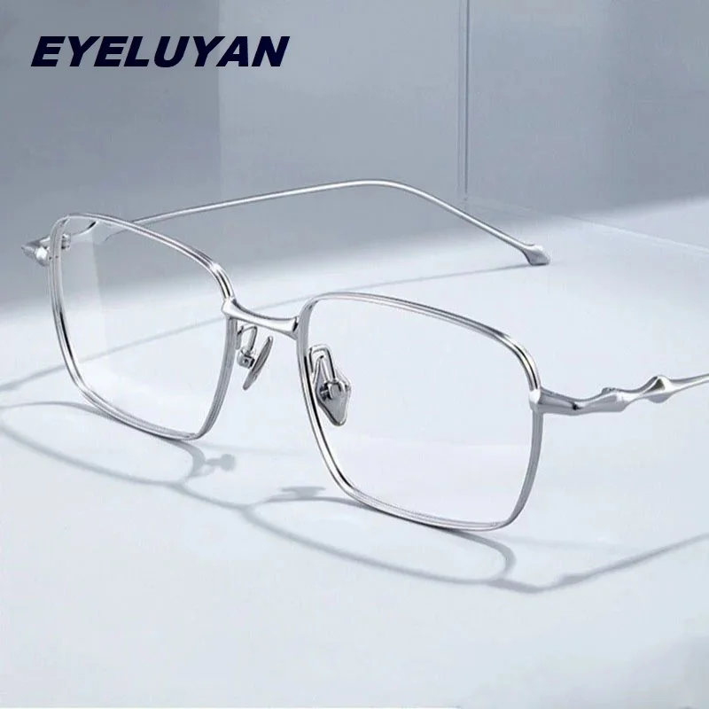 ELECCION Korean Luxury Brand Eyeglass Frames Women Men Vintage Titanium Square Glasses Frame Men Prescription Spectacles ABA