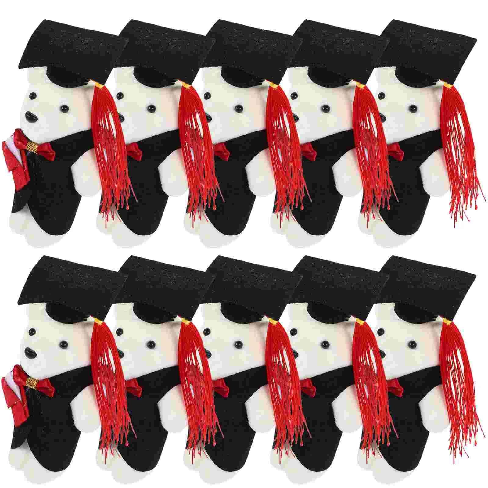 10 Pcs Dr Bear Flower Bouquet Decorations Graduation Miniature Baby Graduate Dolls Toys Pocket Lovely Decors