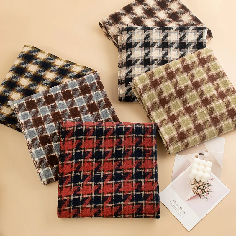 

New Plaid Moody Fringe Scarf Women Men Autumn Winter Korean Style Fashion Shawl Hijab Hair Wrap Simple Warm Large Neck Warmer