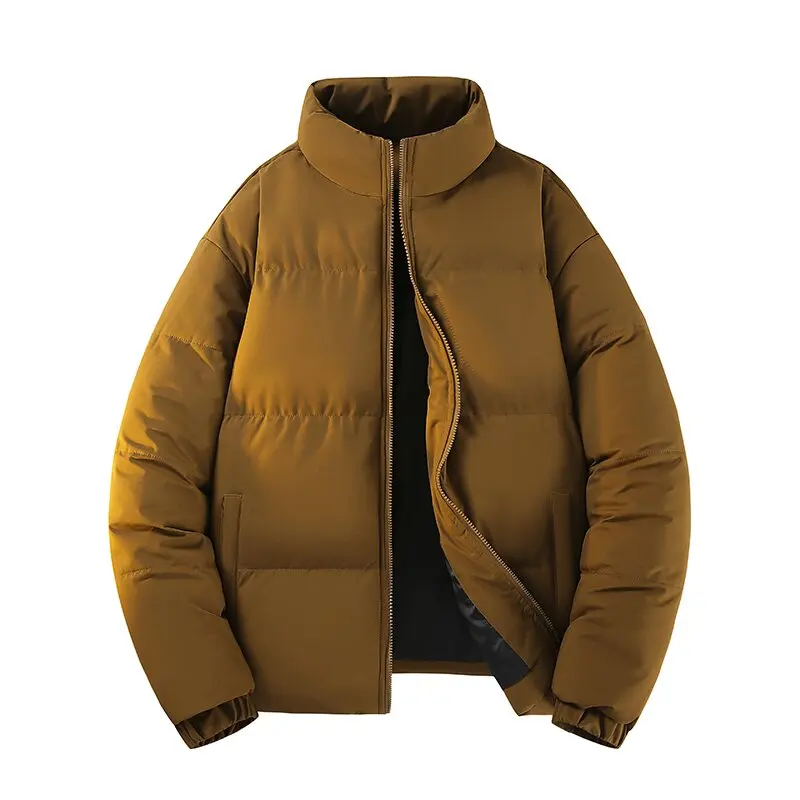 

Autumn and Winter Fashion Trend Solid Color Thickened Warm Cotton-Padded Jacket Men's Loose Sports Windproof High-Quality Coat