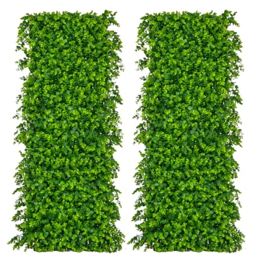 Expandable Fence Privacy Screen Decorative Faux Green Eucalyptus Fencing Panel for Backdrop Sun-Protective Indoor Outdoor Artif