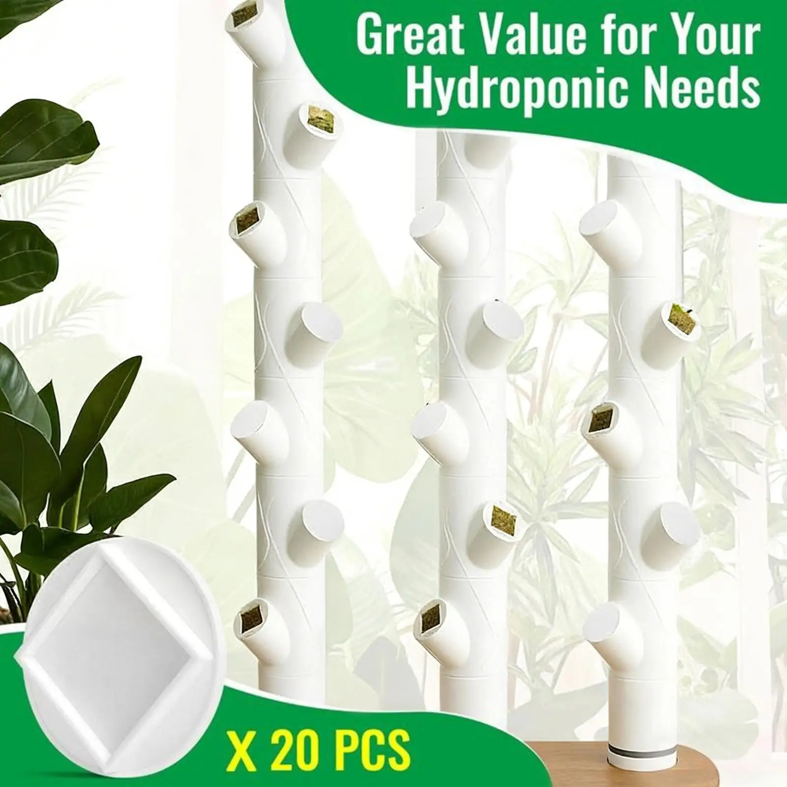 

Комплект из 20 заглушек для гидропонных труб: защита для водопроводных труб и разделители для растений для домашнего садоводства, теплиц, использования внутри и вне помещений