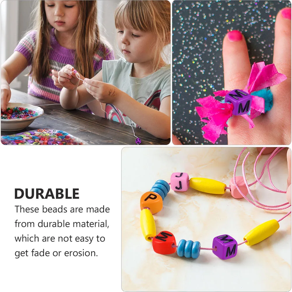 800 pezzi di lettere dell'alfabeto fai da te per braccialetti creazione di gioielli accessori fai da te quadrati in plastica durevole perline artigianali lettera inglese