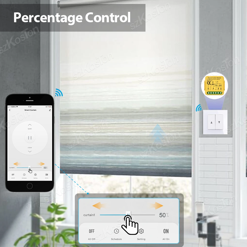 Tuya Smart Life WiFi Zigbee Curtains Switch Connected Roller Shutters Control Blinds Motor Google Home Alexa Electric Window