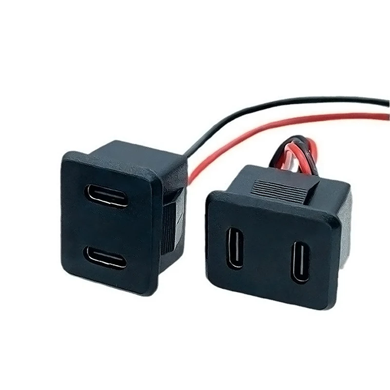 

1-5PCS 3A Double layer USB female base type-c socket a female USB lamp charging socket power socket with cable connector