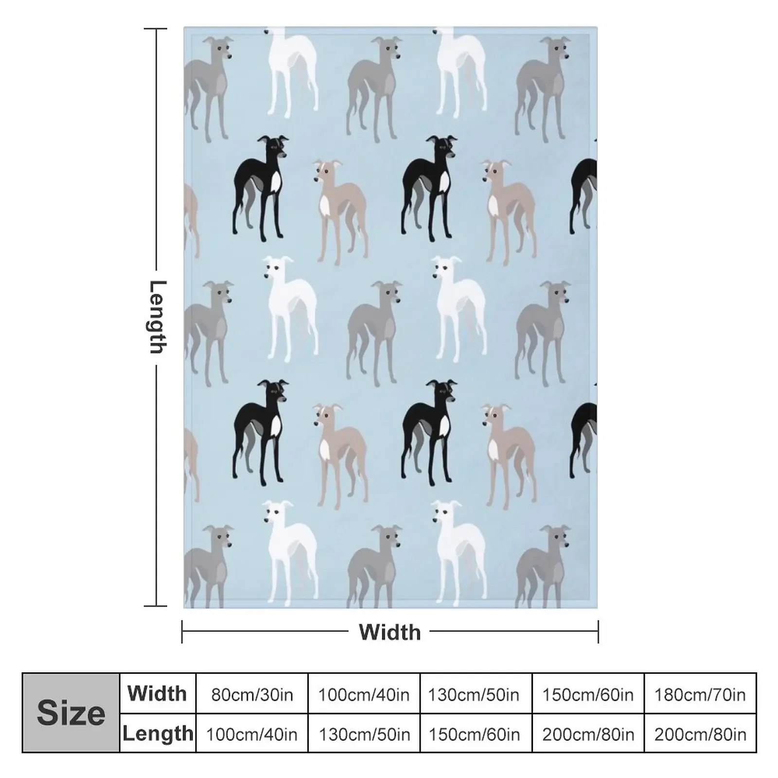 Italian Greyhounds or Whippets Cute Pattern Throw Blanket Dorm Room throw blanket for sofa